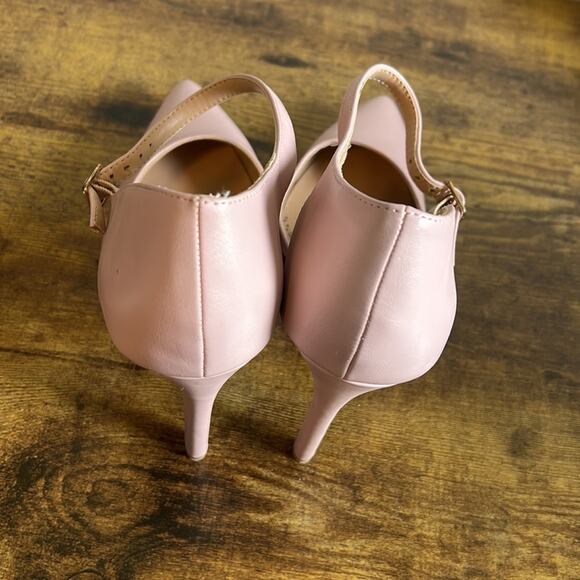 JG Athena Pastel Pink Pointed Toe Crossover Strap Heels - Picture 9 of 14